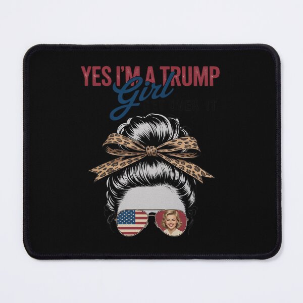 Item preview, Yes I'm A Trump Girl Get Over Trump 2024 Messy Bun Leopard designed and sold by RuthGAArt.
