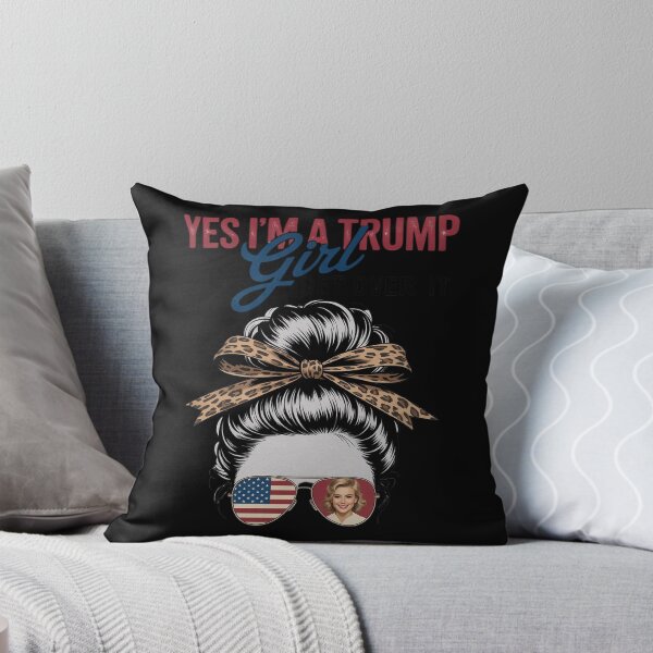 Item preview, Yes I'm A Trump Girl Get Over Trump 2024 Messy Bun Leopard  designed and sold by RuthGAArt.