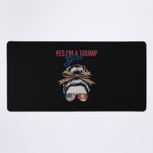 Item preview, Yes I'm A Trump Girl Get Over Trump 2024 Messy Bun Leopard  designed and sold by RuthGAArt.