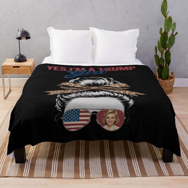 Item preview, Yes I'm A Trump Girl Get Over Trump 2024 Messy Bun Leopard  designed and sold by RuthGAArt.