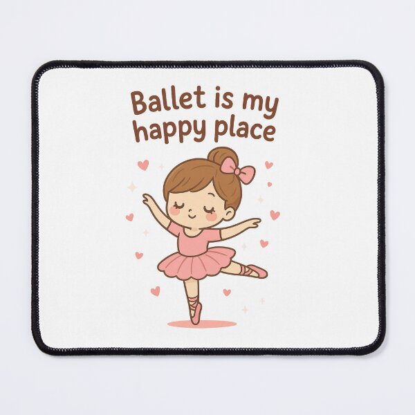 Item preview, Ballet Is My Happy Place – Cute Kawaii Ballerina Illustration designed and sold by Isha Mystic Muse.