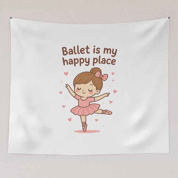 Item preview, Ballet Is My Happy Place – Cute Kawaii Ballerina Illustration designed and sold by Isha Mystic Muse.