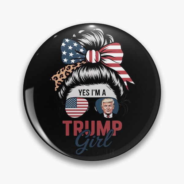 Item preview, Yes I'm A Trump Girl Get Over Trump Messy Bun Leopard  designed and sold by RuthGAArt.