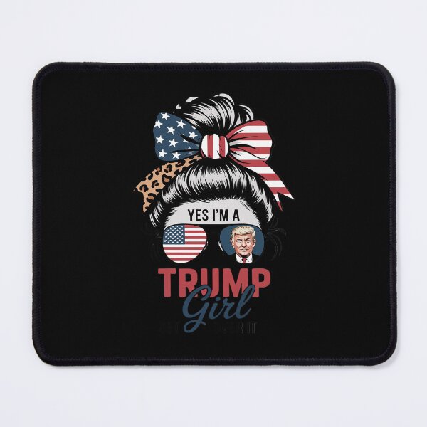 Item preview, Yes I'm A Trump Girl Get Over Trump Messy Bun Leopard  designed and sold by RuthGAArt.