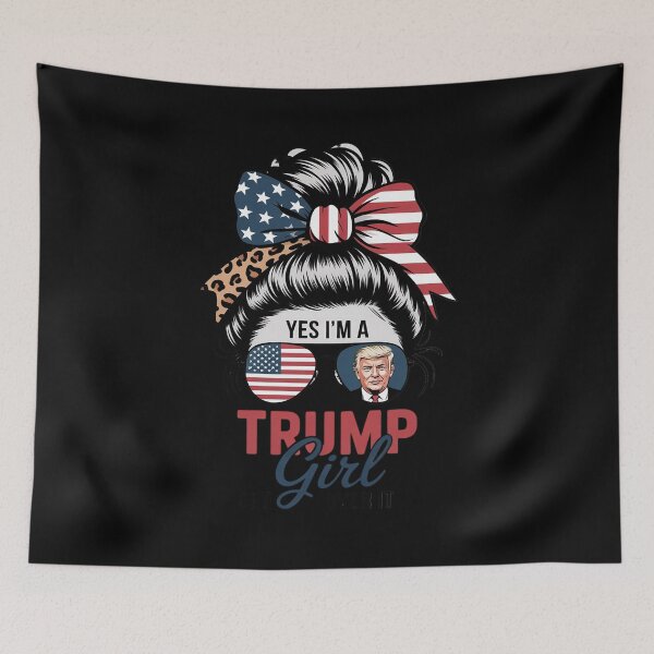 Item preview, Yes I'm A Trump Girl Get Over Trump Messy Bun Leopard  designed and sold by RuthGAArt.
