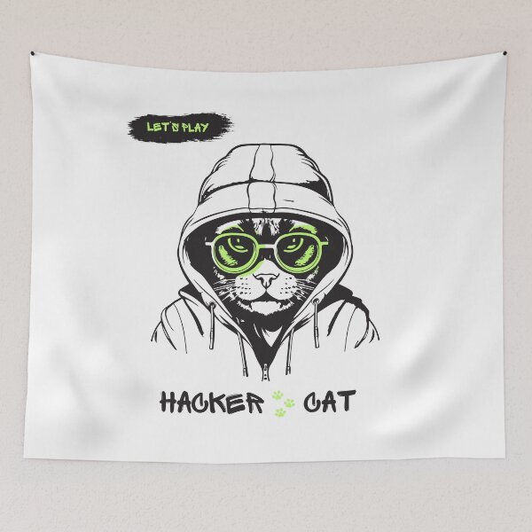 Item preview, Hacker Cat Let's Play - Funny Coding & Gamer Gift designed and sold by MBYStudio.