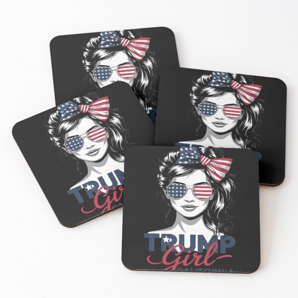 Item preview, California For Trump Trump Girl Messy Bun American Flag  designed and sold by RoyTill0Art.