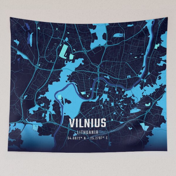Item preview, Vilnius Midnight City Map designed and sold by HomeLivingCo.