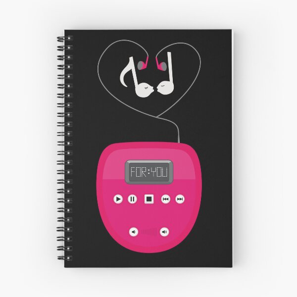 Item preview, Discman or CD Player with Earphones and Romantic Musical Notes designed and sold by ChantellaGF.