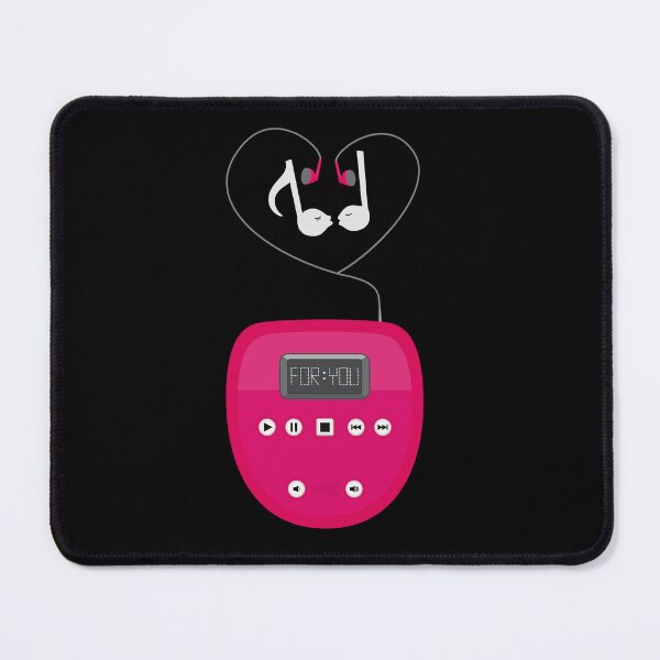 Item preview, Discman or CD Player with Earphones and Romantic Musical Notes designed and sold by ChantellaGF.