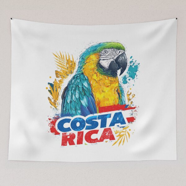 Item preview, Costa Rica Blue Yellow Macaw Paint Splatter Tropical Wildlife Design designed and sold by Blurbean.