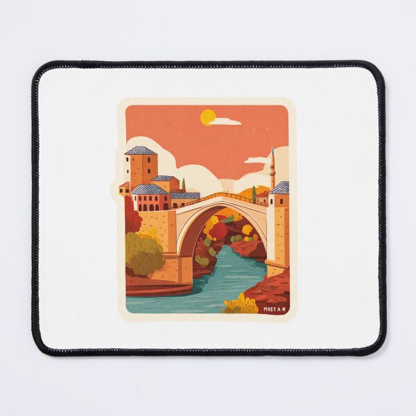 Item preview, Mostar Bosnia Herzegovina Historic Bridge Ottoman Architecture Poster designed and sold by Blurbean.