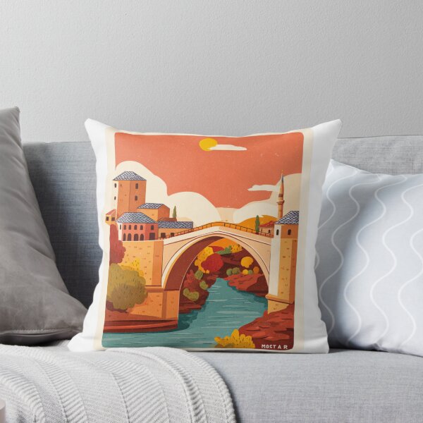 Item preview, Mostar Bosnia Herzegovina Historic Bridge Ottoman Architecture Poster designed and sold by Blurbean.