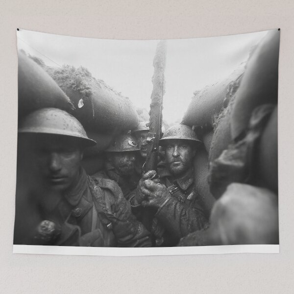 Item preview, British Army Troops Braving the Elements in the Mud and Smoke designed and sold by Skyframe Aviation.