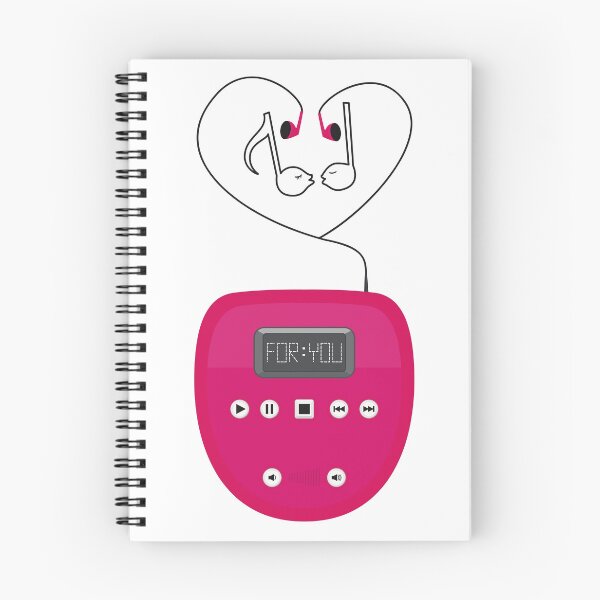 Item preview, Discman or CD Player with Earphones and Romantic Musical Notes designed and sold by ChantellaGF.