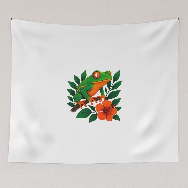 Item preview, Red-Eyed Jungle Frog — Tropical Vector Art designed and sold by UmniTok.