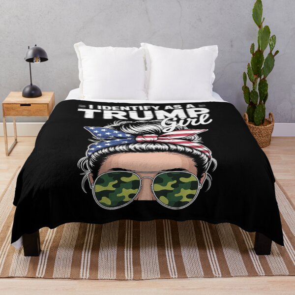 Item preview, I Identify As A Trump Girl Republican Messy Bun US Flag designed and sold by RoyTill0Art.