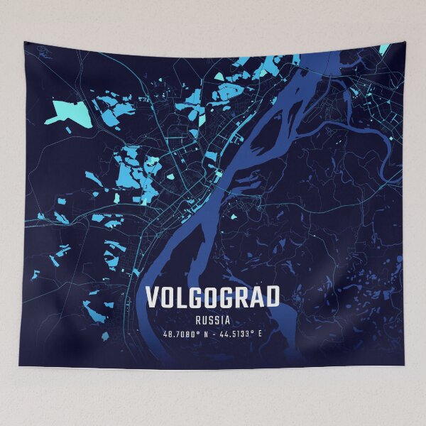 Item preview, Volgograd Midnight City Map designed and sold by HomeLivingCo.