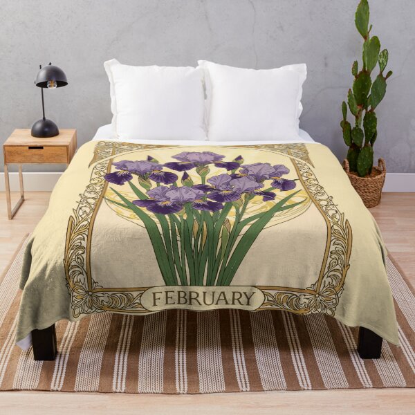 Item preview, February Irises Birth Flower Art Nouveau Style designed and sold by taiche.