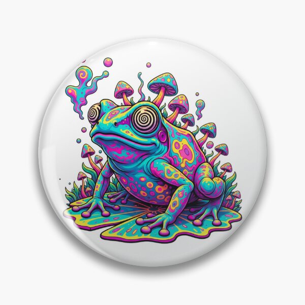 Item preview, HYPNOTIC PSYCHEDELIC MUSHROOM FROG FUNKY ART designed and sold by MythAndMotion.