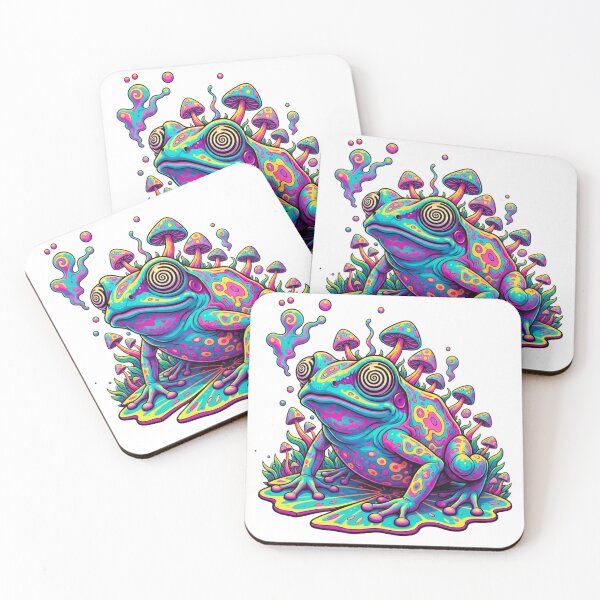 Item preview, HYPNOTIC PSYCHEDELIC MUSHROOM FROG FUNKY ART designed and sold by MythAndMotion.