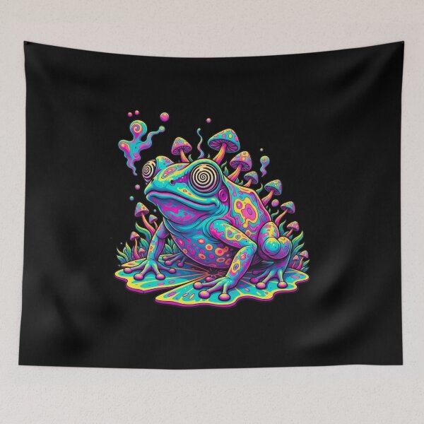 Item preview, HYPNOTIC PSYCHEDELIC MUSHROOM FROG FUNKY ART designed and sold by MythAndMotion.