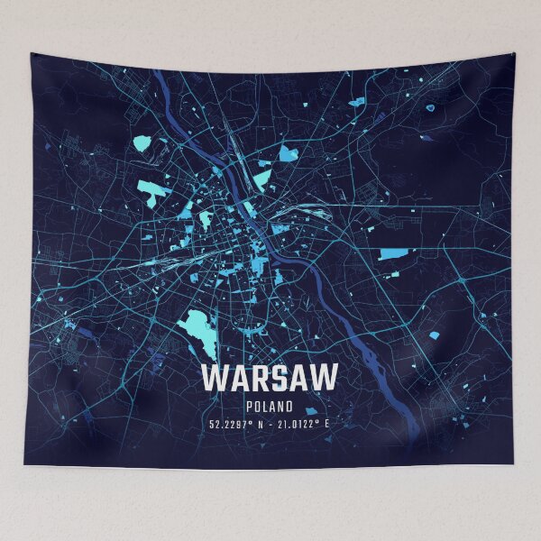 Item preview, Warsaw Midnight City Map designed and sold by HomeLivingCo.
