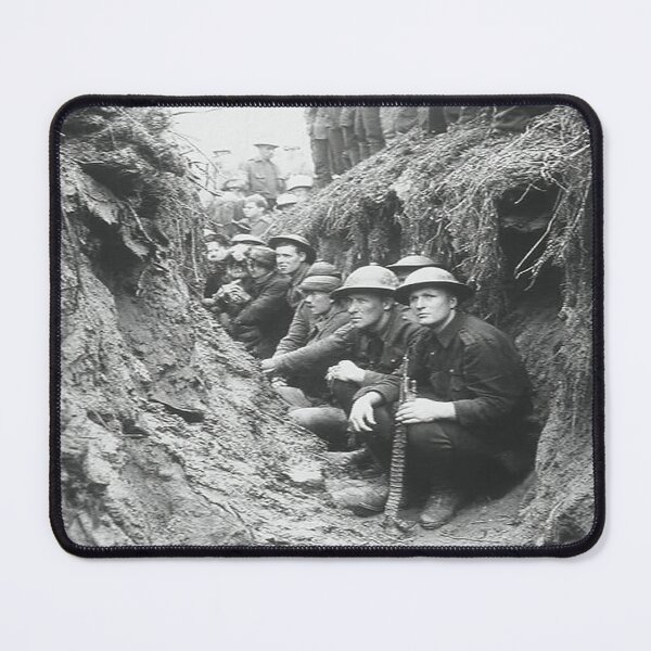 Item preview, WW1 Soldiers In the Depths of the Trenches in the Fog of War designed and sold by Skyframe Aviation.