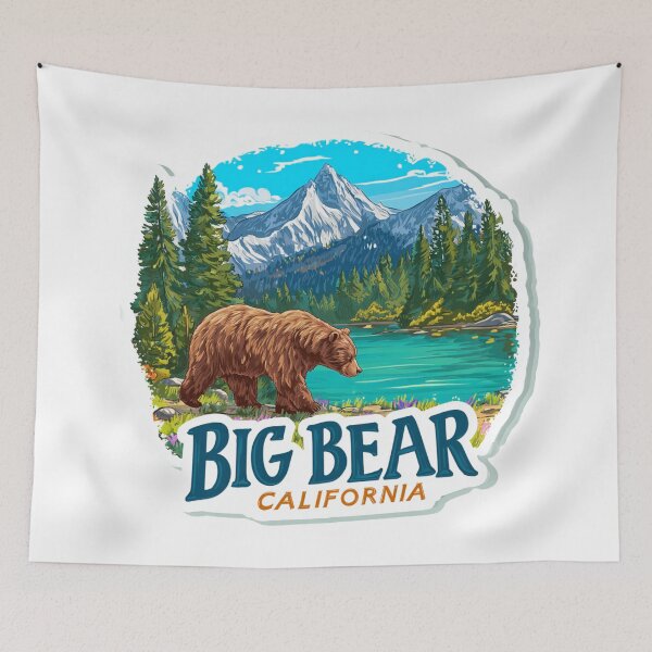 Item preview, Big Bear California Mountain Bear Alpine Lake Wilderness Scene designed and sold by Blurbean.