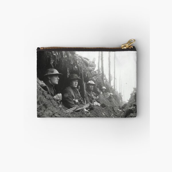 Item preview, The Great War Troops Standing in Muddy Trenches under a Somber Sky designed and sold by Skyframe Aviation.
