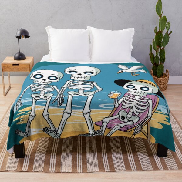 Item preview, "Funny Skeleton," "Beach Vacation," "Halloween Summer Crossover," and "Cartoon." designed and sold by thechoice1.