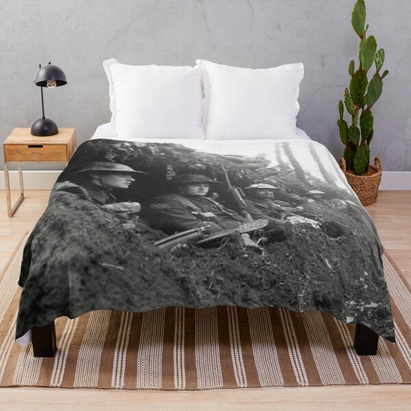 Item preview, The Great War Troops Standing in Muddy Trenches under a Somber Sky designed and sold by Skyframe Aviation.