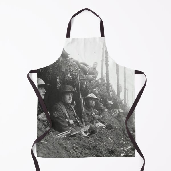 Item preview, The Great War Troops Standing in Muddy Trenches under a Somber Sky designed and sold by Skyframe Aviation.