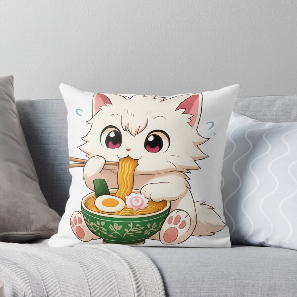 Item preview, Noodle-eating cat with a puzzled look designed and sold by MADLOMI.