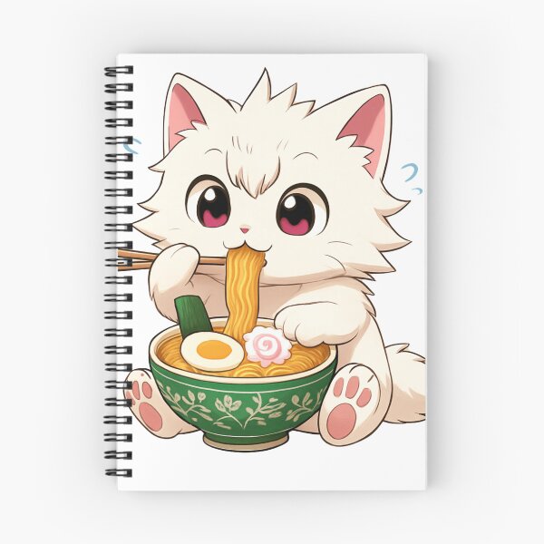 Item preview, Noodle-eating cat with a puzzled look designed and sold by MADLOMI.