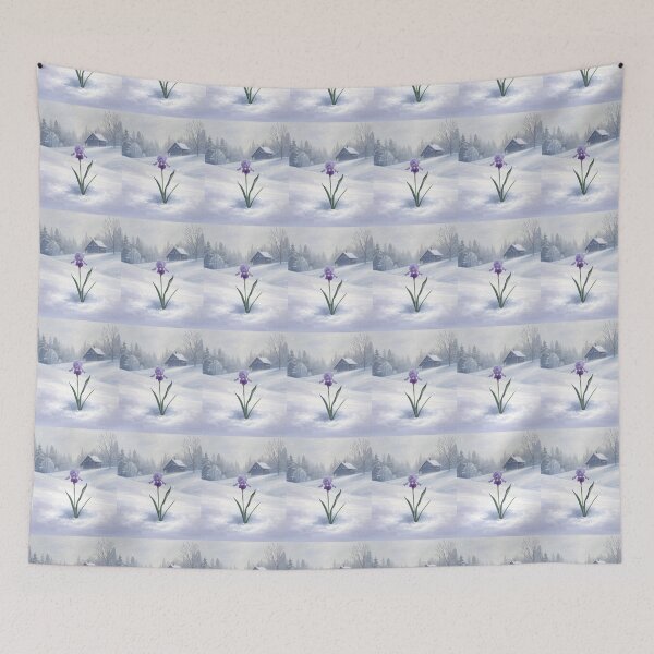 Item preview, Iris, magic flower in unexpected place, winter wonderland  designed and sold by digitalbitcraft.