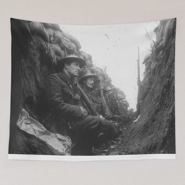 Item preview, The Great War Troops Amongst the Barbed Wire in Cold Rain designed and sold by Skyframe Aviation.