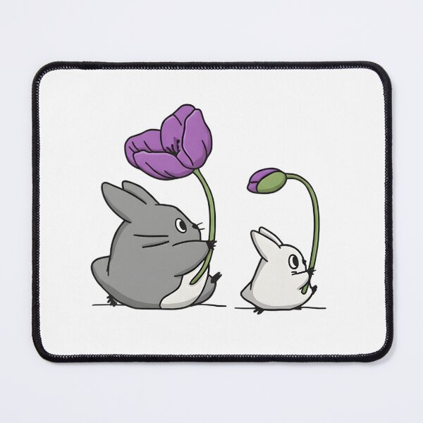 Item preview, Cute Chibi Totoro & Chinchilla with Flowers - Studio Ghibli Fan Art designed and sold by tarzbol.