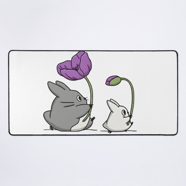 Item preview, Cute Chibi Totoro & Chinchilla with Flowers - Studio Ghibli Fan Art designed and sold by tarzbol.