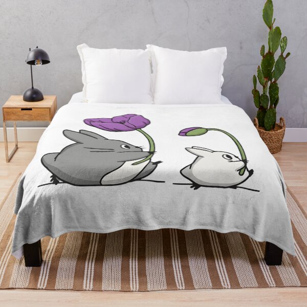 Item preview, Cute Chibi Totoro & Chinchilla with Flowers - Studio Ghibli Fan Art designed and sold by tarzbol.