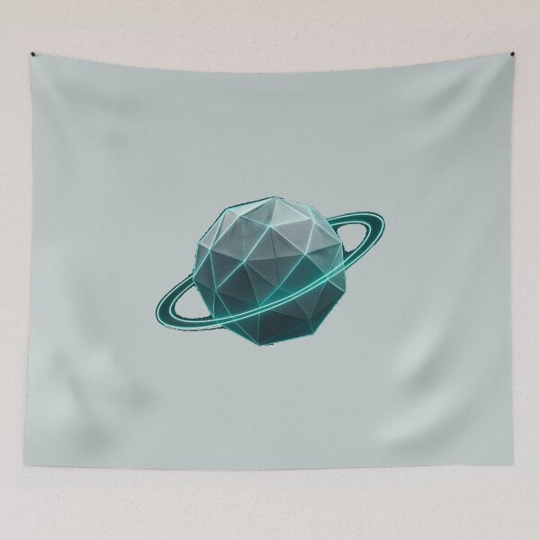 Item preview, Neon Geometric Planet T-Shirt – Futuristic Sci-Fi Glow Cosmic Design designed and sold by KDesignCrafts.