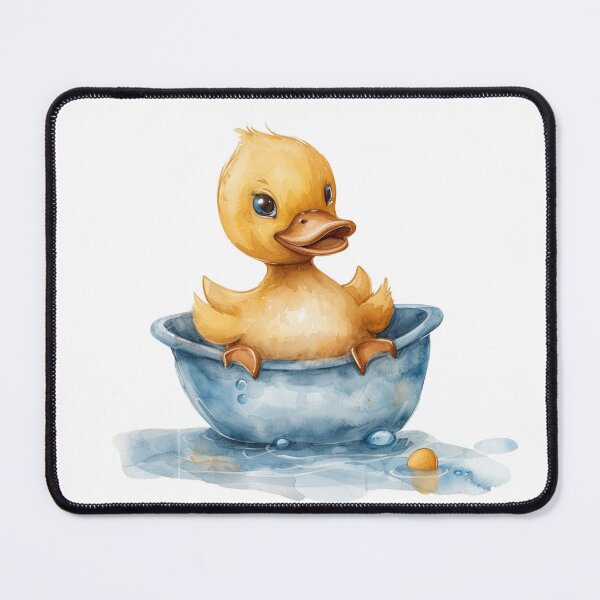 Item preview, Cute Yellow Duckling in Bowl – Watercolor Nursery Art designed and sold by PAPIRO SIGLO XXI.