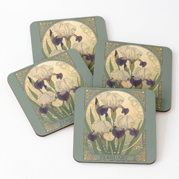 Item preview, Happy February Birthday Iris Flowers designed and sold by taiche.
