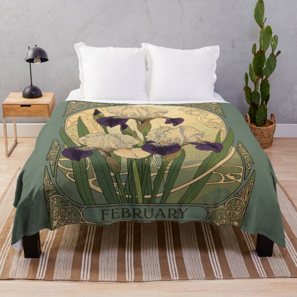Item preview, Happy February Birthday Iris Flowers designed and sold by taiche.