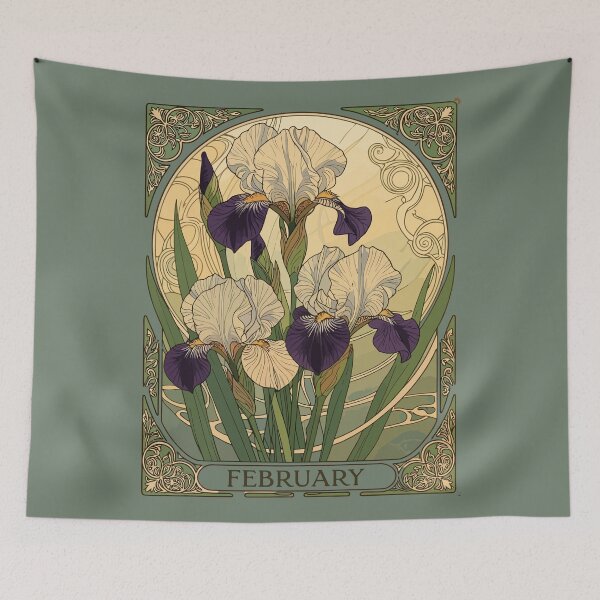 Item preview, Happy February Birthday Iris Flowers designed and sold by taiche.
