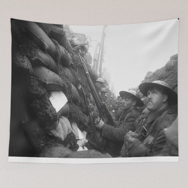 Item preview, The Soldiers of 1914 Standing in Muddy Trenches amidst the Ruins designed and sold by Skyframe Aviation.