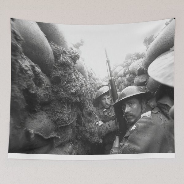 Item preview, British Army Troops Standing in Muddy Trenches amidst the Ruins designed and sold by Skyframe Aviation.