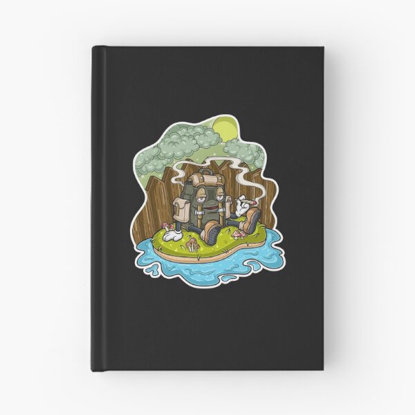 Item preview, Backpack Character sitting in grass, enjoying cigarette and afternoon background in the backyard.  designed and sold by tedykurniawan12.