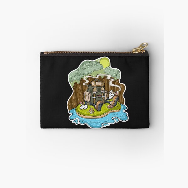 Item preview, Backpack Character sitting in grass, enjoying cigarette and afternoon background in the backyard.  designed and sold by tedykurniawan12.