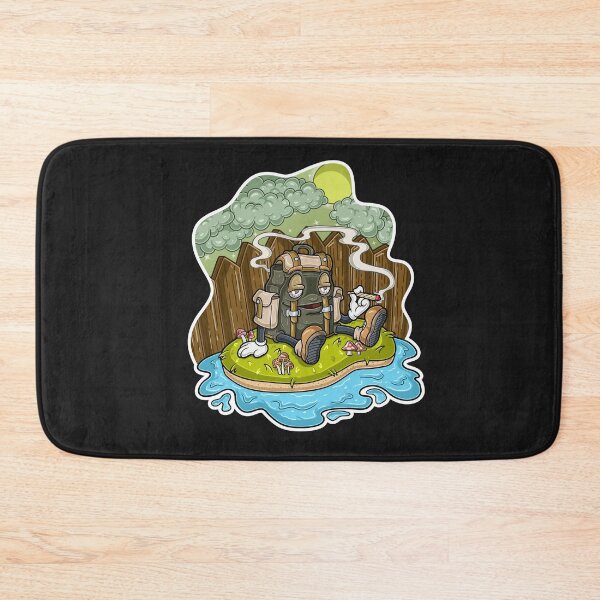 Item preview, Backpack Character sitting in grass, enjoying cigarette and afternoon background in the backyard.  designed and sold by tedykurniawan12.